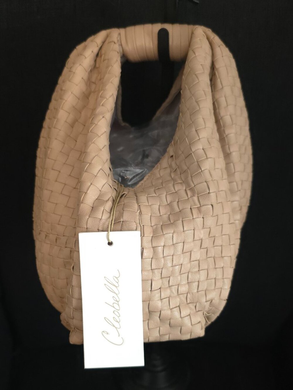 Cleobella Nia Cream Woven Leather Handbag
